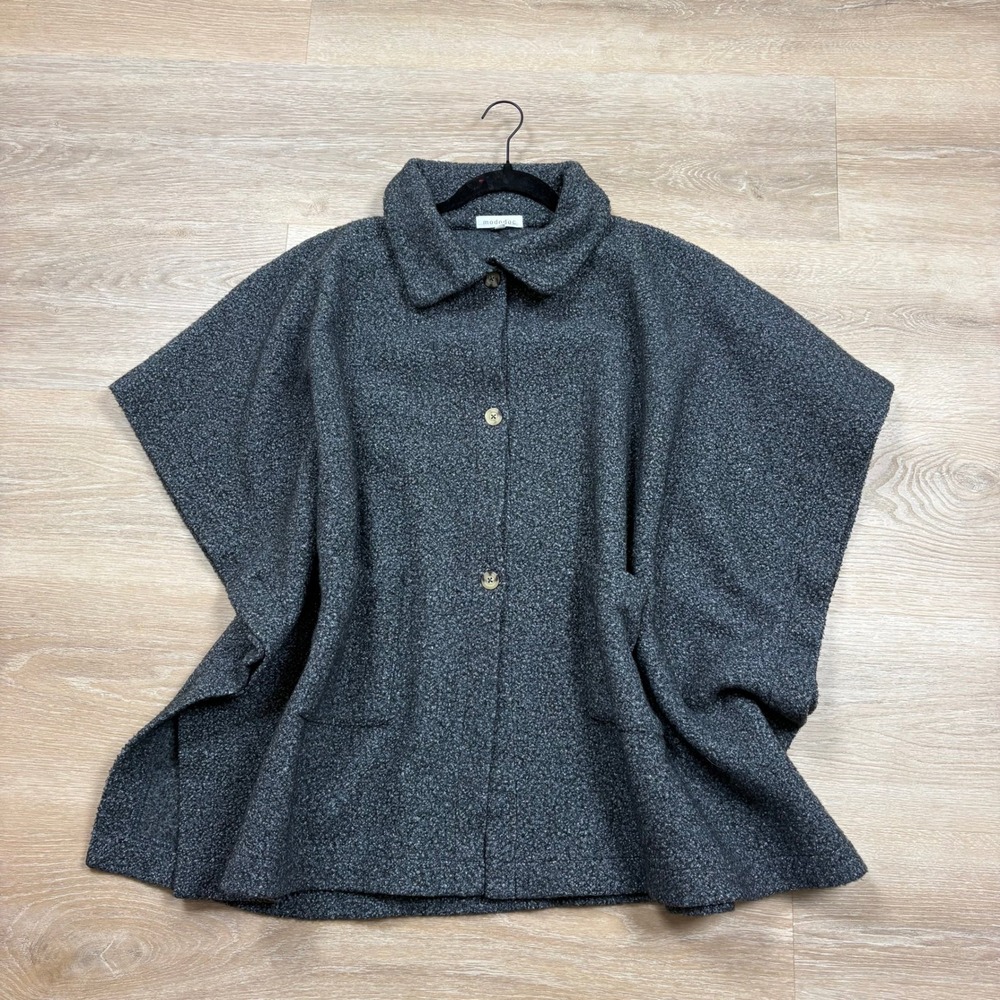 Mododoc‎ Marl Button Front Poncho Jacket Women's L/XL